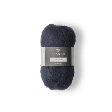 Isager Silk Mohair farge 100 marineblå- ren silkemohair - hos Fru Kvist, sammen med resten av Isagers flotte garnkvaliteter