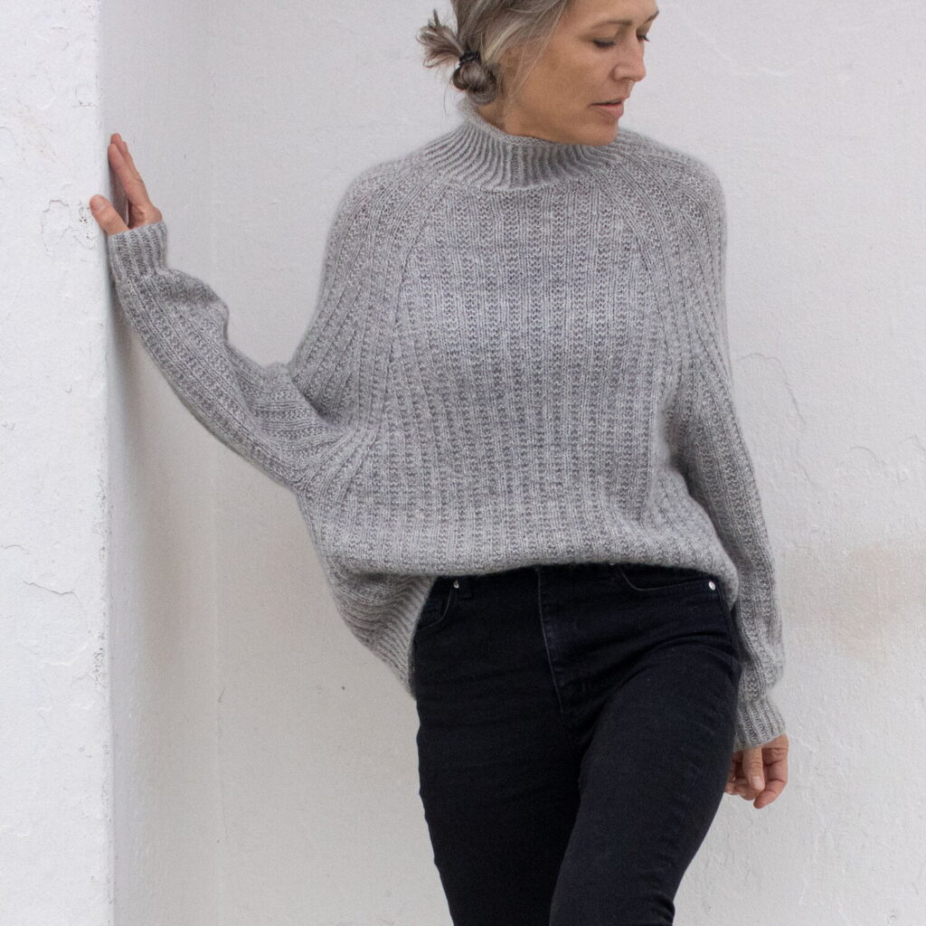 Ribbed jumper av Anne Ventzel av originalt garnvalg av designeren - garnpakke