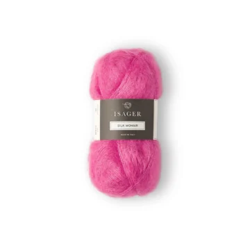 Isager Silk Mohair farge 19 knall rosa- ren silkemohair - hos Fru Kvist, sammen med resten av Isagers flotte garnkvaliteter