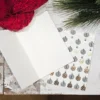 julekort med julekuler rød gull grønn kort jul frukvist.no