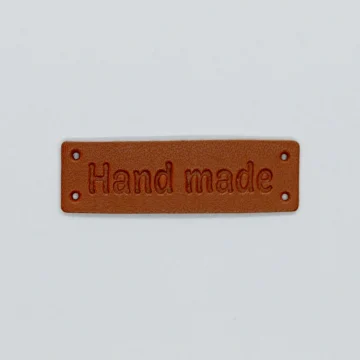 Villy Jensen Label imitert skinn: Hand Made (lys brun)