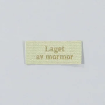 Villy Jensen Stofflabel - laget av mormor