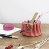cohana plissert skinnpose lærpose Himeji Leather Pouch japansk strikkeverktøy frukvist.no