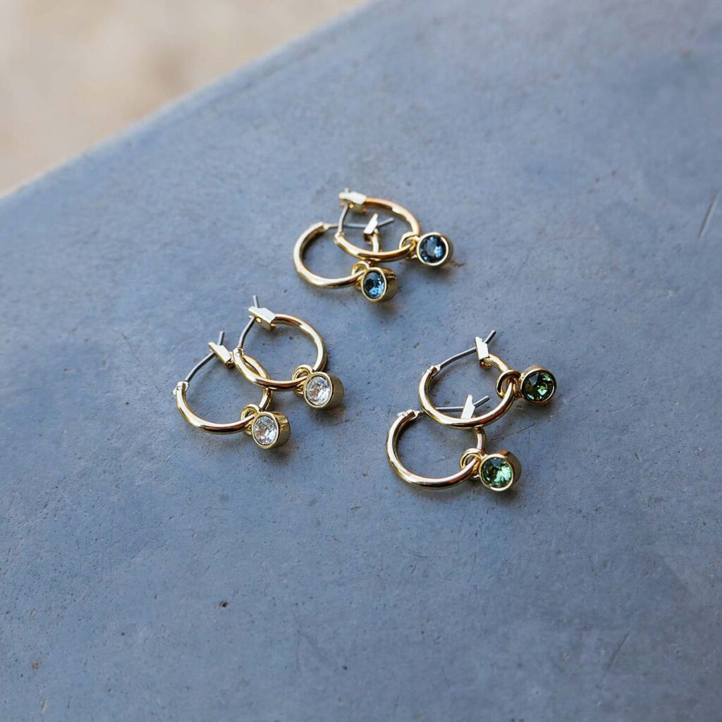 Ørering med Swarovski anheng - Bilde 2