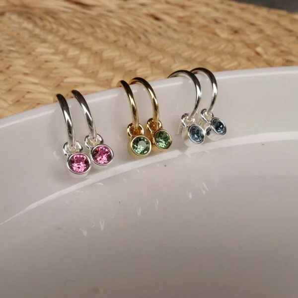 Ørering med Swarovski anheng