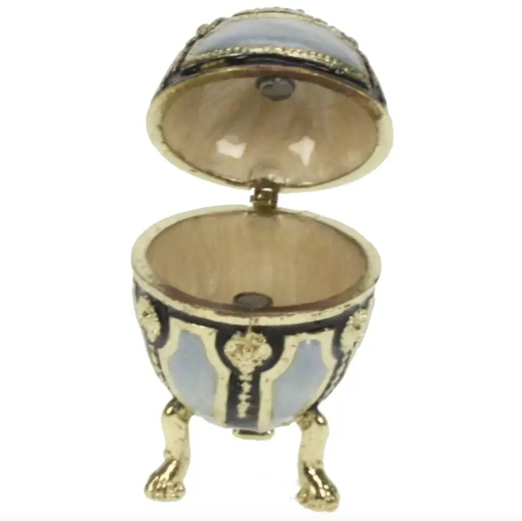 "Faberge" egg - gull/blå/sort - Bilde 2