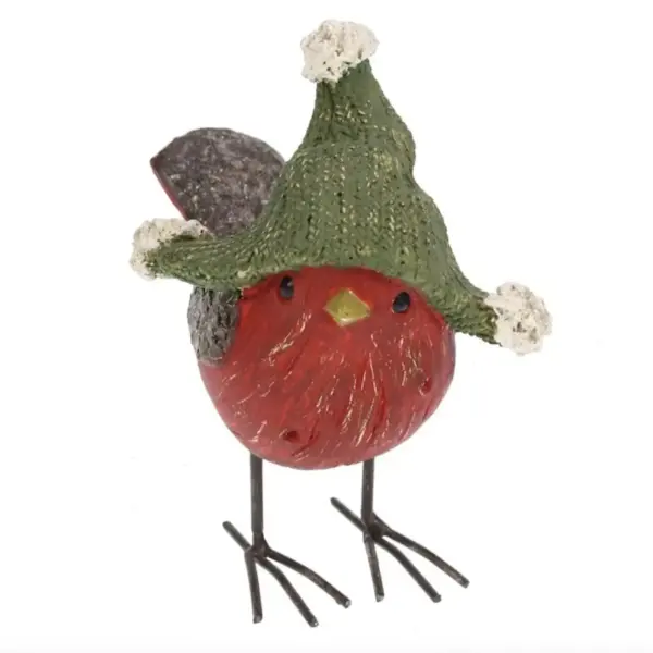 Rød fugl med grønn lue