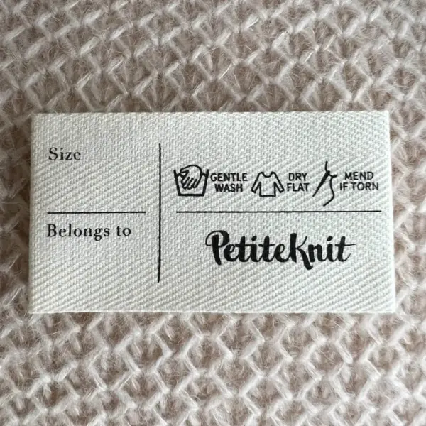 PetiteKnit Label: Vaskemerke