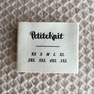 PetiteKnit Label: Størrelser