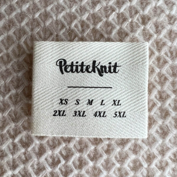 PetiteKnit Label: Størrelser