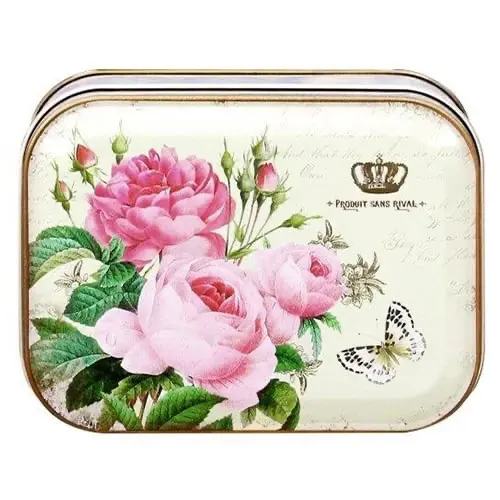 Nostalgisk boks med blomstermotiv