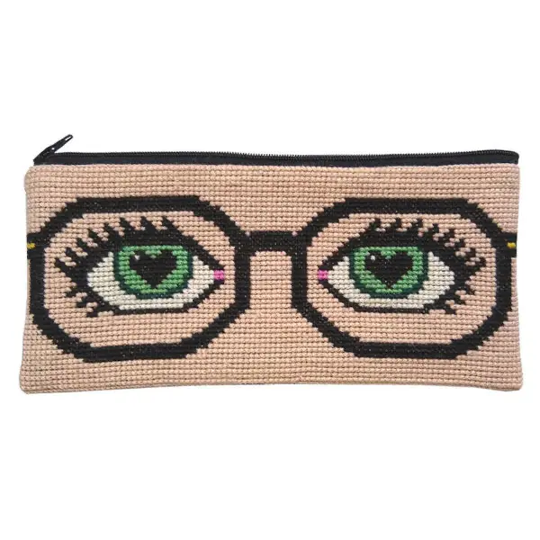 Fru Zippe Broderi Clutch øjne for dig