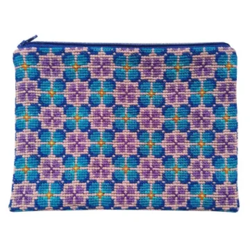 Fru Zippe Clutch – petit blue flowers