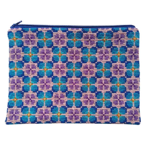 Fru Zippe Broderi Clutch petit blue flower