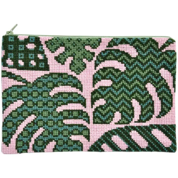 Fru Zippe Broderi Clutch plant life