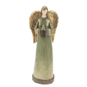 Pyntefigur - Engel med foldede hender (grønn)