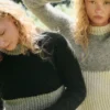 Sandnes Garn Vollan Sweater, lys & mørk versjon, closeup