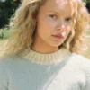 Sandnes Garn Vollan Sweater, lys blå versjon, closeup