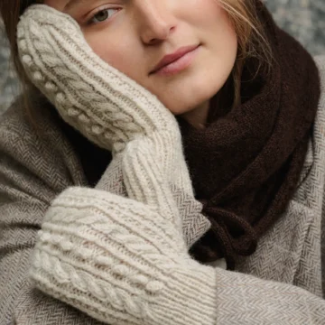 Augustins Tilbehør no 3, strikket i Sol fra Hillesvåg