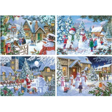 Puslespill Let it Snow 4x 500 brikker