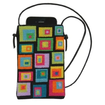 Fru Zippe Mobiltaske, motiv: colourful cobbelstone