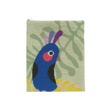 Fru Zippe Taske, motiv: kakadue på grøn bund