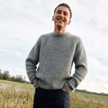 Fabian Sweater av Helga Isager, strikket i Jensen og Alpaca 1