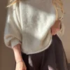 Volare Blouse av Aegyoknit strikket i Bomulin og Silk Mohair