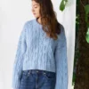 Junia Sweater fra Sandnes Garn, strikkes i Peer Gynt og Tynn Silk Mohair
