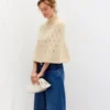 Elodie Poncho fra Sandens Garn, strikket i Double Sunday og Tynn Silk Mohair