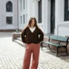 Basis No 4 av Augustins, for Hillesvåg, strikket i Blåne fra Hillesvåg. Cardigan i vaffelribb.