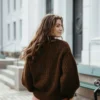 Basis No 4 av Augustins, for Hillesvåg, strikket i Blåne fra Hillesvåg. Cardigan i vaffelribb.