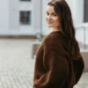 Basis No 4 av Augustins, for Hillesvåg, strikket i Blåne fra Hillesvåg. Cardigan i vaffelribb.